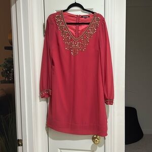 GIANNI BINI Beaded Sequin Neck & sleeves
Long Sleeve Dress SZ 6